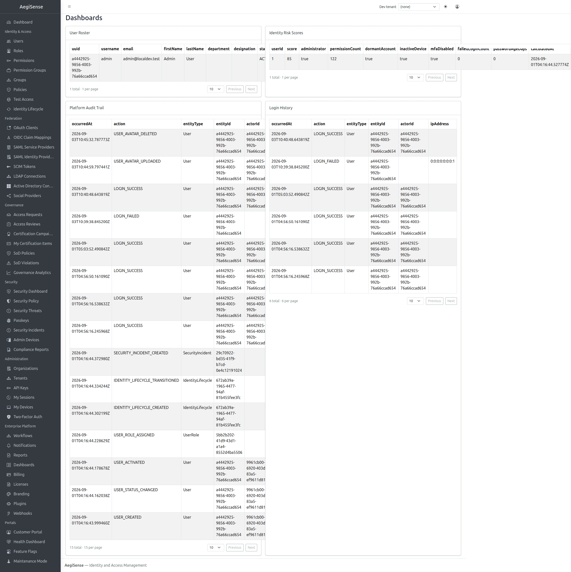 AegiSense — Multi-Tenant Identity & Authorization Platform