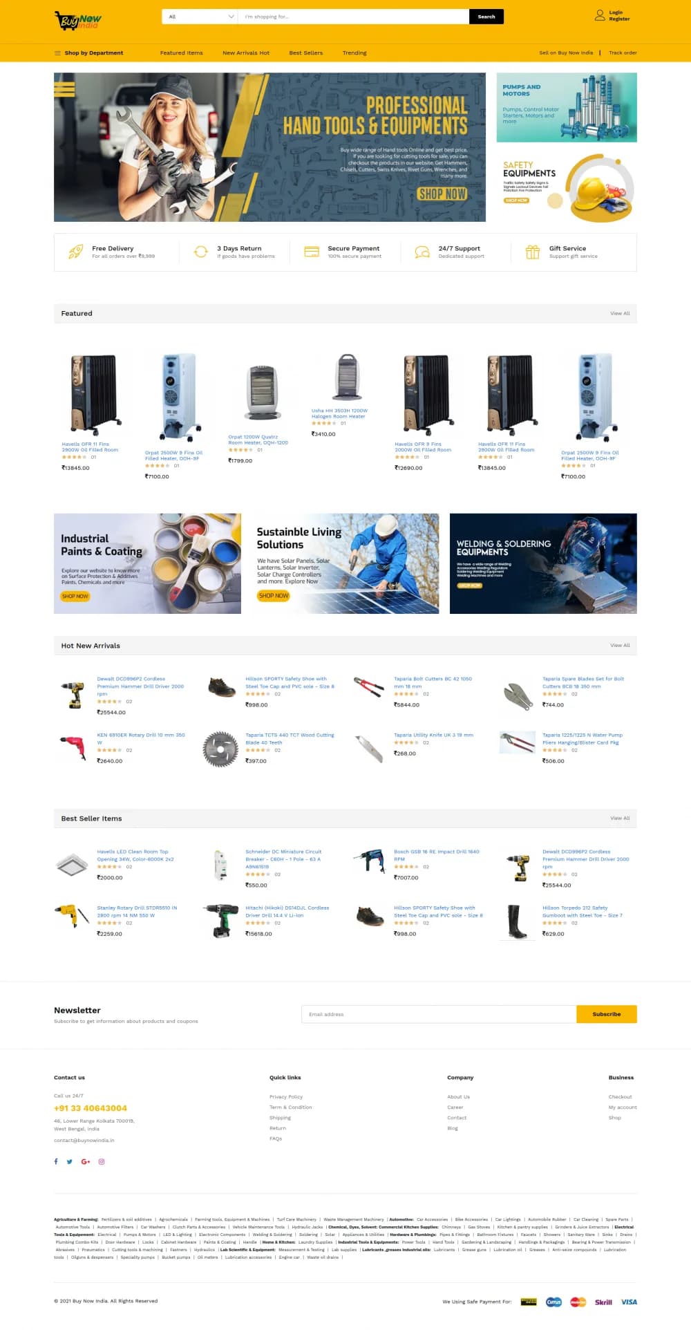 BuyNowIndia e-commerce platform — homepage screenshot